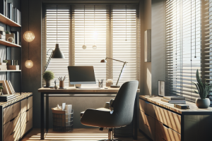 Persianas para oficinas en casa: Productividad y comodidad.